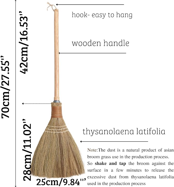 BMart Home Small Natural Whisk Sweeping Hand Handle Broom - Image 2