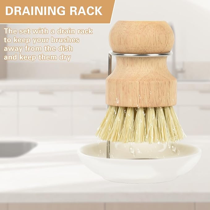 Wooden Dish Brushes, Dish Scrubber Brushs - Image 4