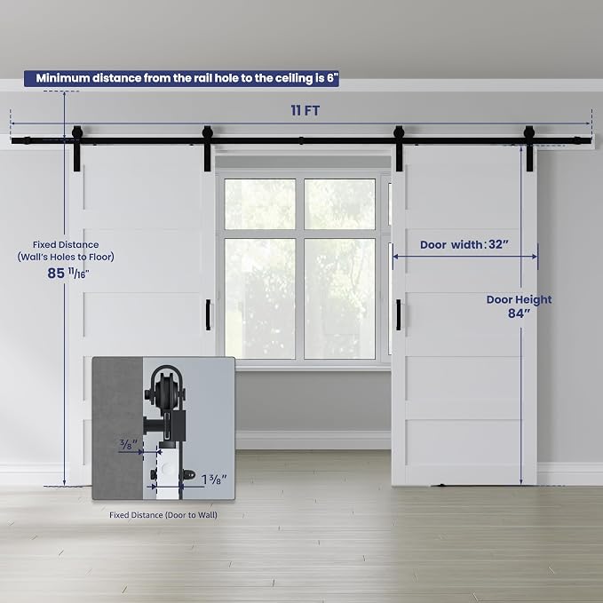 Double 32" x 84" White Barn Door - Image 2