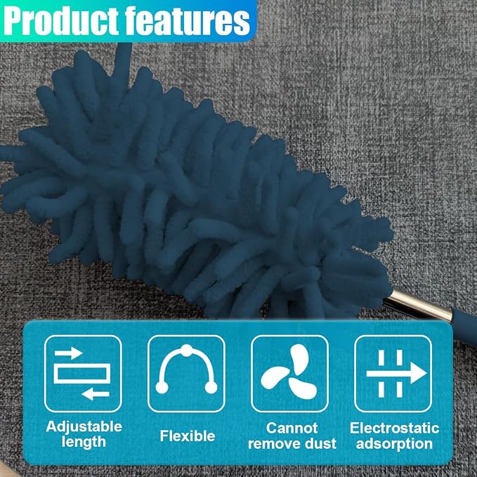 2PCS Car Interior Duster with Extension Pole – Washable Microfiber Dusters - Image 4