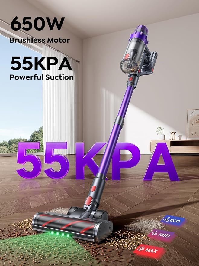 SMOTURE Cordless Vacuum Cleaner, 650W 55KPA 70Mins Vacuum Cleaners - Image 2