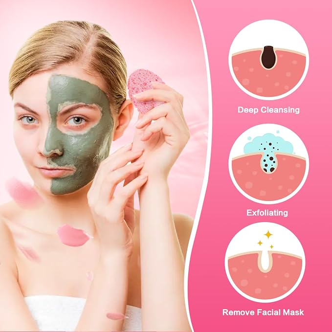 60-Count Compressed Facial Sponges Natural Cellulose - Image 6