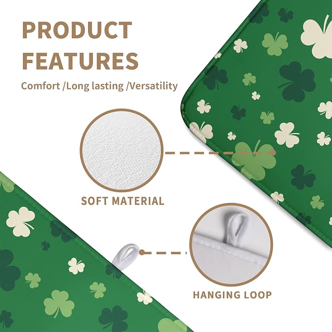 Green Shamrock St. Patrick's Day Dish Drying Mat - Image 3