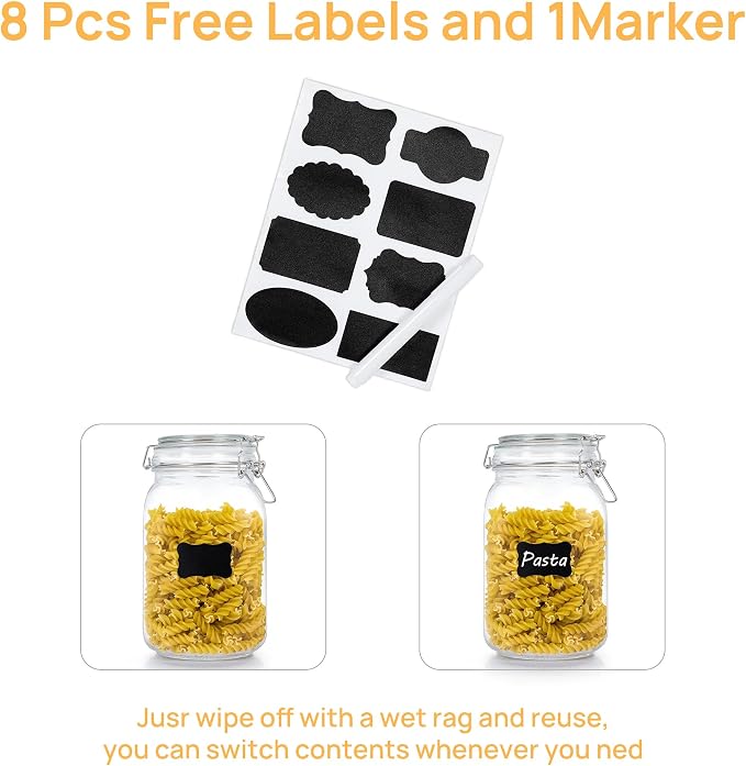 CHEFSTORY 50oz Airtight Glass Jars - Image 7