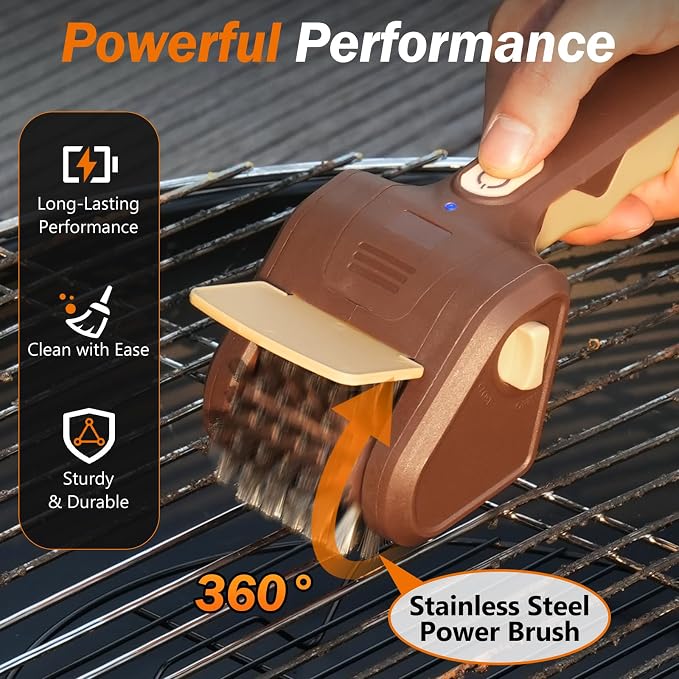 BBQ Grill Brush for Outdoor Grill, Cordless Electric Grill Cleaner, - Image 2