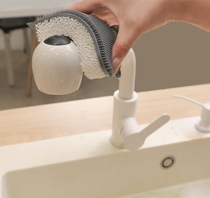 Silicone Sponge & Scrubber – 2-in-1 Non-Scratch Dishwashing - Image 2