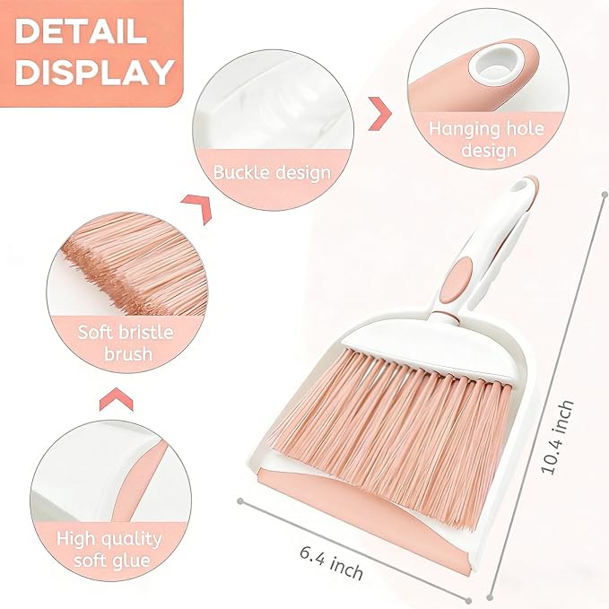 Broom Dustpan Brush Small Dust pan: Small Broom and Dustpan Set Mini Dust pan - Image 5