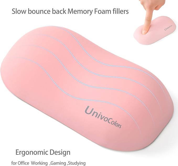 UnivoColors Design-Wave Wrist Rest, Artificial Sheepskin+Memory - Image 3
