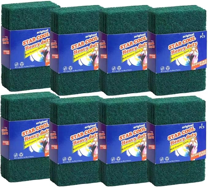 Heavy Duty Scrub Sponge, Scratch Free Home Kitchen Dual-Sided Dishwashing Sponge by MEETSWEET