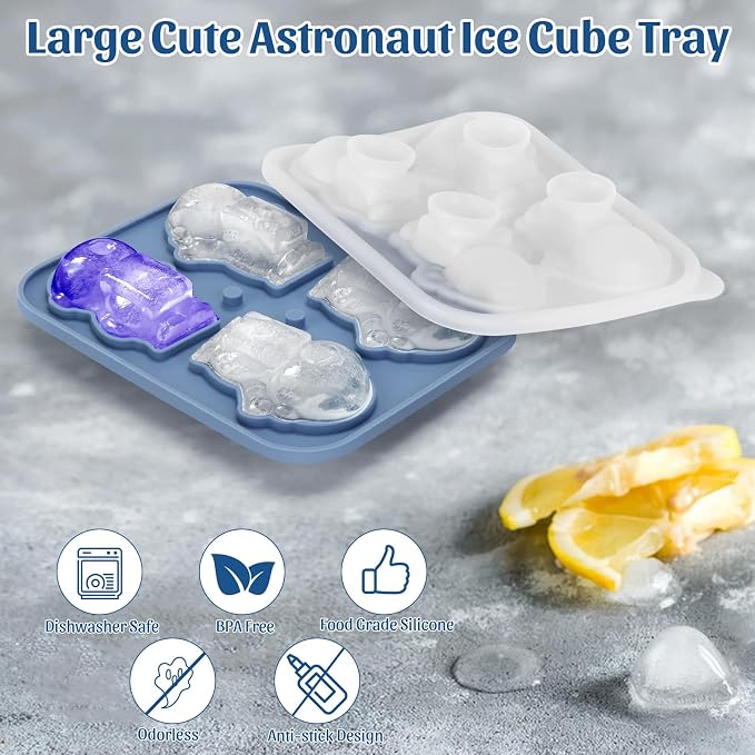 Silicone Ice Cube Tray, Astronaut 3D Large Ice Cube Molds - Image 4