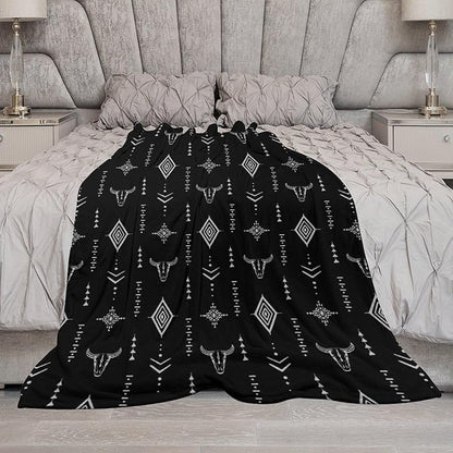 Southwest Blanket, Soft Native Tribal Vintage Abstract Ethnic Pattern Blanket Ethnic Aztec Print Throw Blanket for Couch Sofa 30"x40"