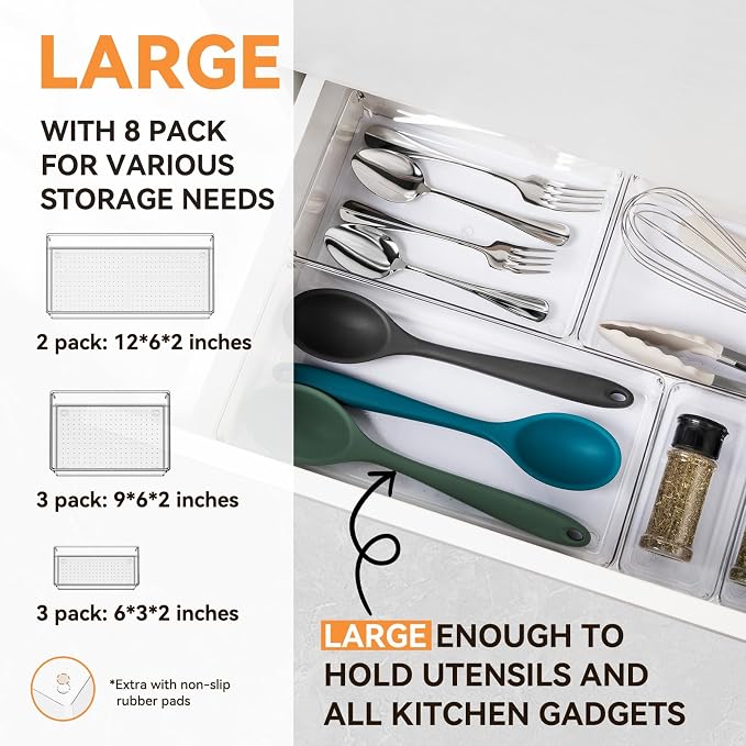Criusia 8 Pack Drawer Organizer - Image 2