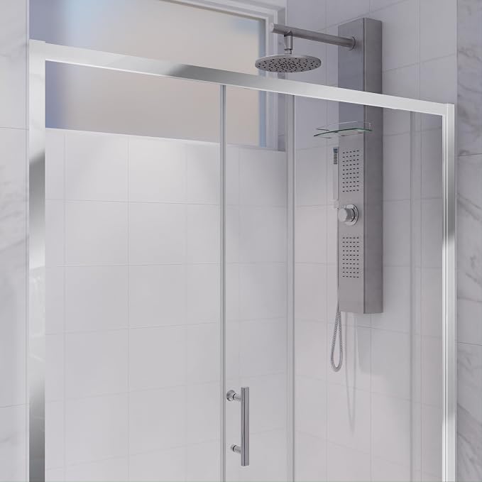 ANZZI 72 x 48 inch Framed Shower Door in Polished Chrome | Halberd Water - Image 4