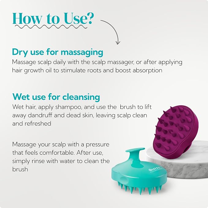 HEETA Hair Scalp Massager Shampoo Brush 2 Pack, Soft Silicone Bristles to - Image 5