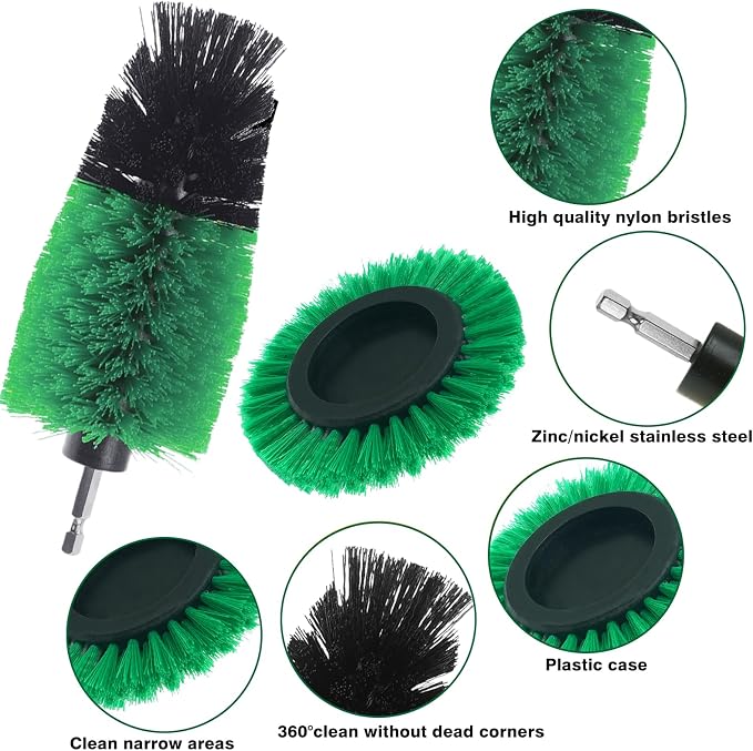 8 Pcs Drill Brush Attachment Set, Power Cleaning Scrub Brush Kit - Image 3