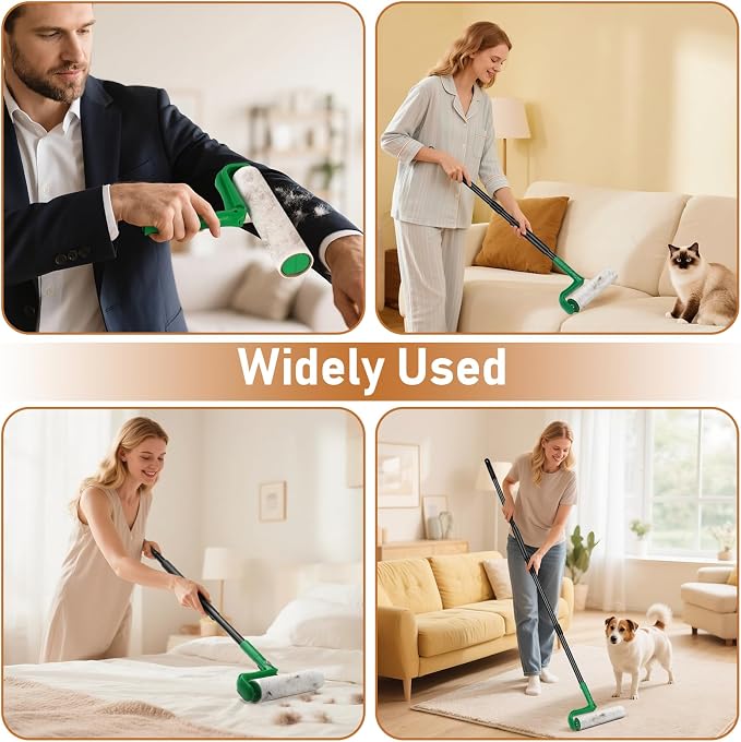 10" Large Lint Roller for Pet Hair Extra Sticky, Long Handle Floor Sticky - Image 7