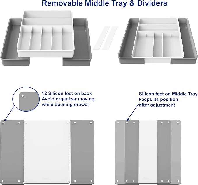 Simple Houseware Expandable Kitchen Drawer Flatware Organizer - Image 3