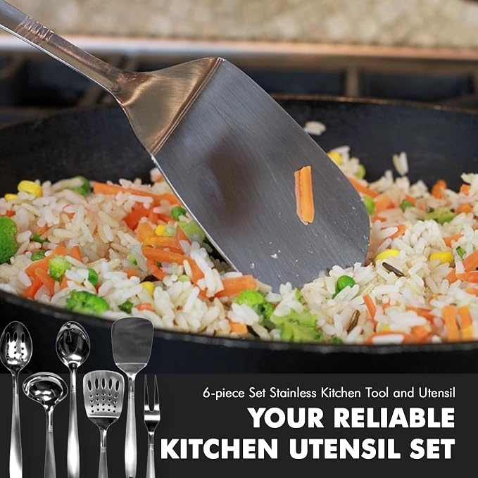 Chef Craft Select Kitchen Tool and Utensil Set, 6 Piece Set, Stainless Steel - Image 5