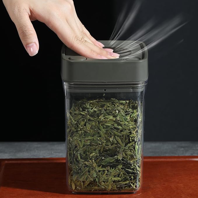 Manual Vacuum Jar With One-Button Vacuum Pump, Airtight Food Cereal Containers - Image 8