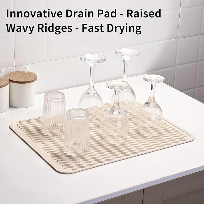 ZLR Silicone Dish Drying Mat for Kitchen Counter, Eco-Friendly Fast Dry Dish Mat - Image 8