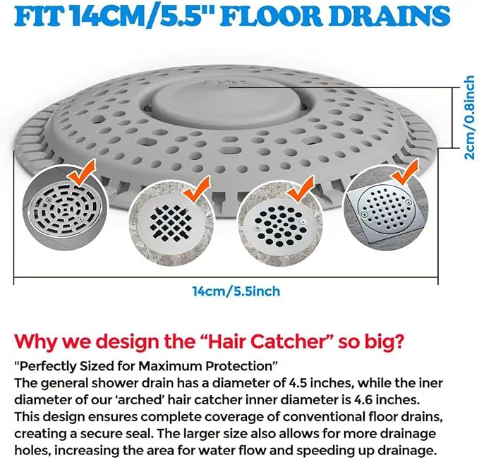 zaa Shower Drain Hair Catcher, Premium Silicone Drain Protector & Shower Drain - Image 4