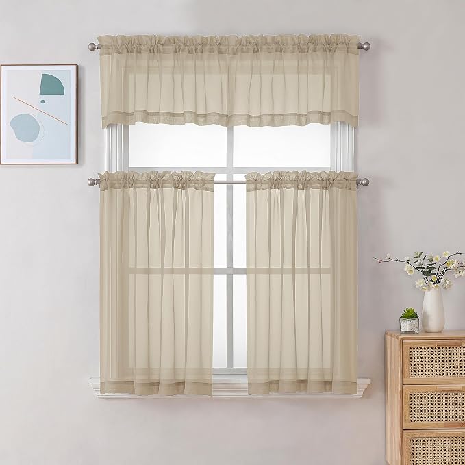Chyhomenyc Sheer Taupe Valances - Image 2