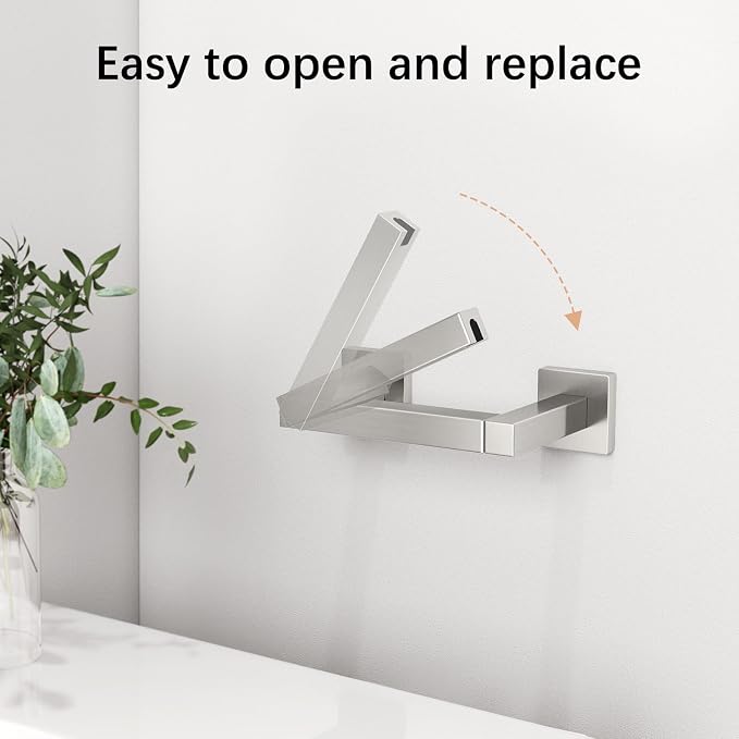 Toilet Paper Holder Wall Mounted Post Pivoting Square Tissue Holders Roll - Image 4