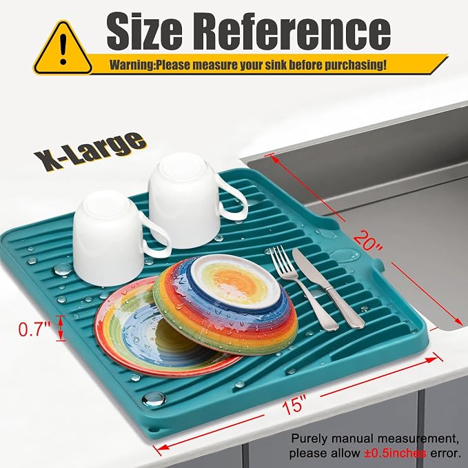 Silicone Dish Drying Mat, Stone Drying Mat - Image 2