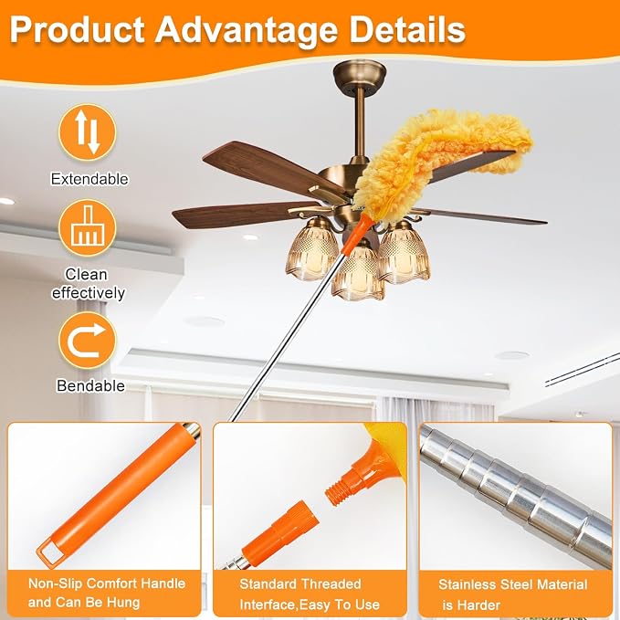 100" Reachable Microfiber Feather Duster, Duster - Image 4