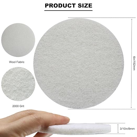 10 Pack 6 Inch Multipurpose White Scrubber Scouring Pads Flocking Scuff Pads - Image 2