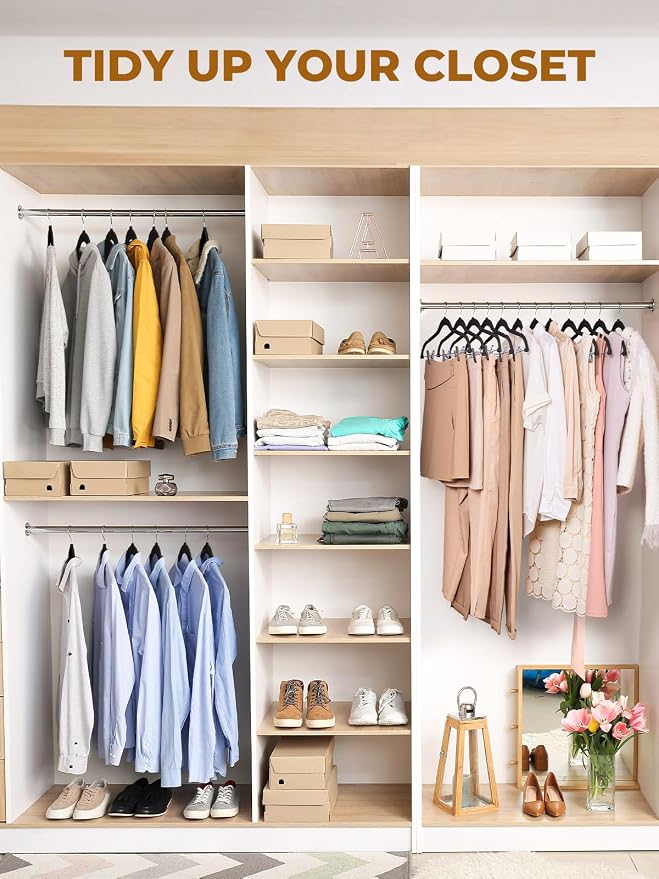 HOUSE DAY Velvet Skirt Hangers 24 Pack, Space Saving Slim Shorts Hanger - Image 9