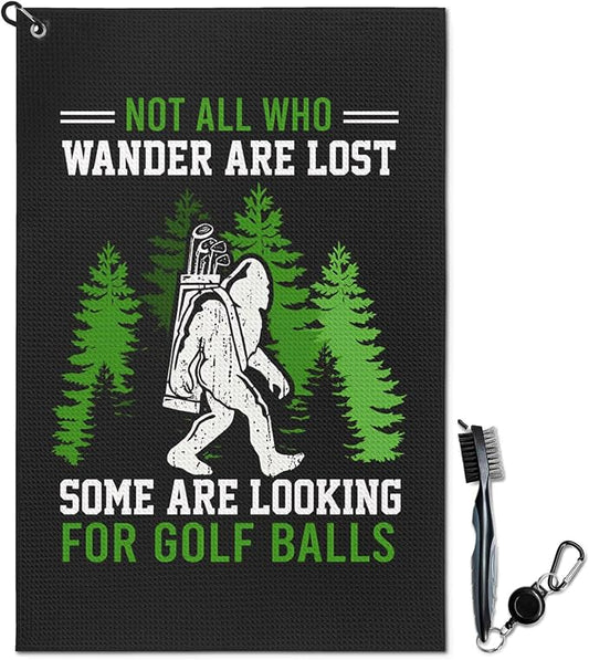 Bigfoot Golf Towel and Brush Set, Sasquatch Gifts by awufncksn