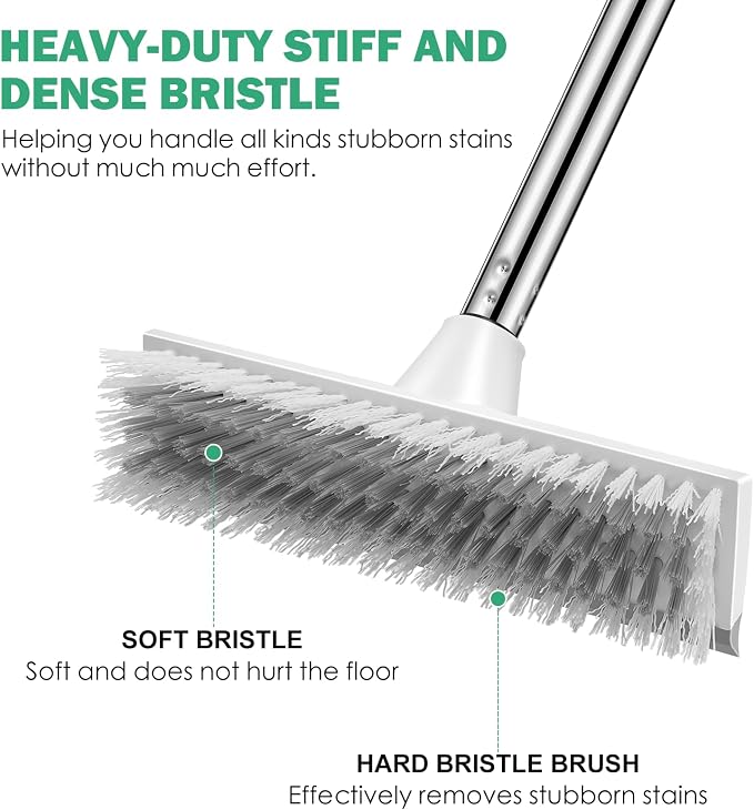 SetSail Floor Scrub Brush with 51-Inch Long Adjustable Handle 2 in 1 Scrape - Image 3