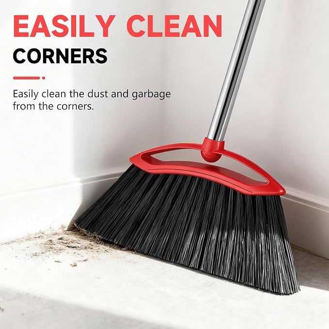Heavy Duty Broom, 54-inch Adjustable Long Handle Angle Brooms Large Brooms - Image 4