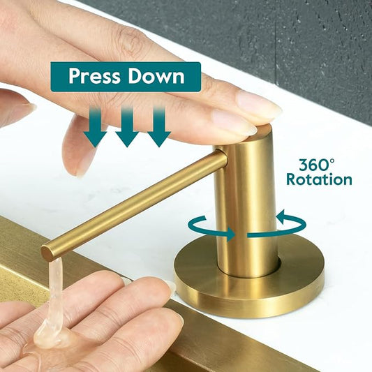 Gappo Soap Dispenser for Kitchen Sink Champagne Gold, Stainless Steel - Image 2
