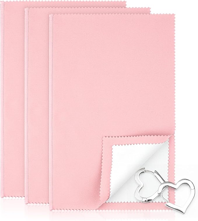3 Pcs Silver Polishing Cloth, Large 10" X 12.5" Jewelry Cleaner Cloth, Soft by PEASUG