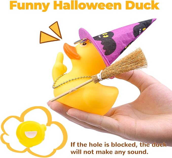 Halloween 3.15" Fun Rubber Duck Witch Duck Car Dashboard Decorations Halloween - Image 3