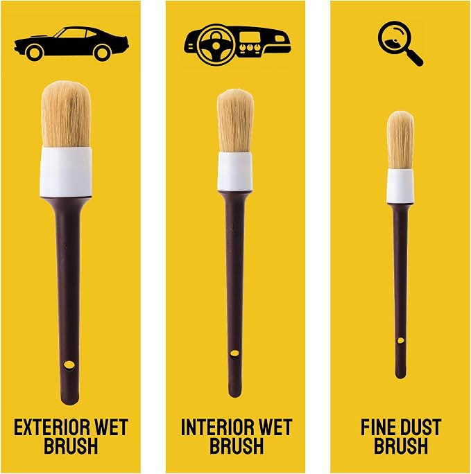 Soft Boar Hair Car Detailing Brush Set - Image 9