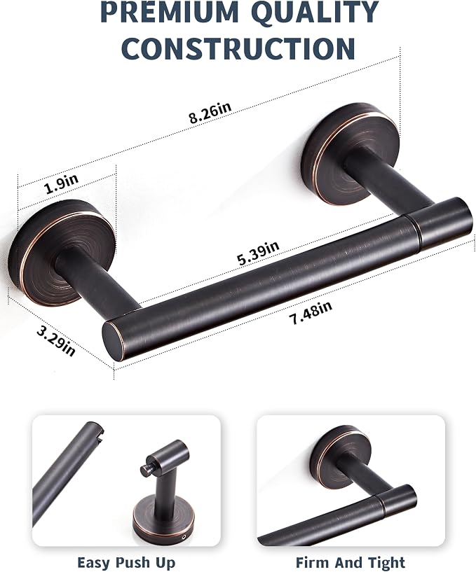 Bronze Toilet Paper Holder SUS304 Stainless Steel Double Post Pivoting Toilet - Image 3