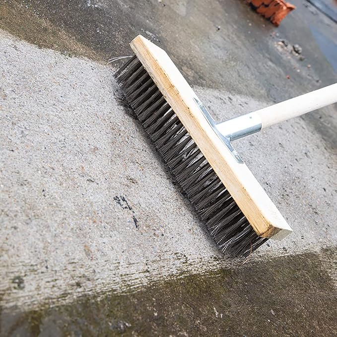 12" Heavy-Duty Rough Surface Floor Brush, Stainless Steel Wire Large Deck Scrub - Image 6