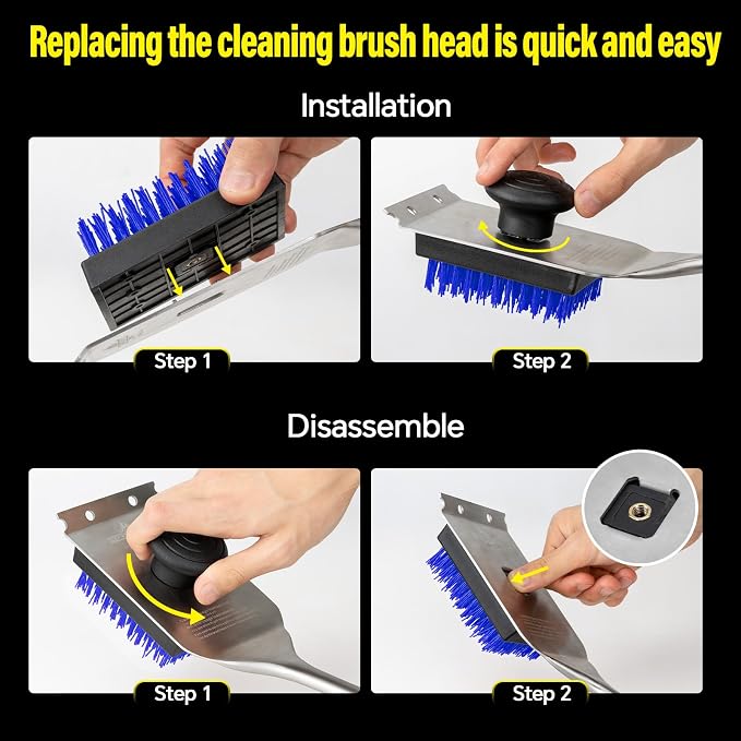 Grill Brush and Scraper, Dual Grip Design, Extra Strong BBQ Cleaner Accessories - Image 5