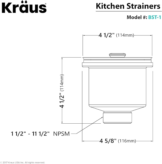 KRAUS Stainless Steel Basket Strainer - Image 3