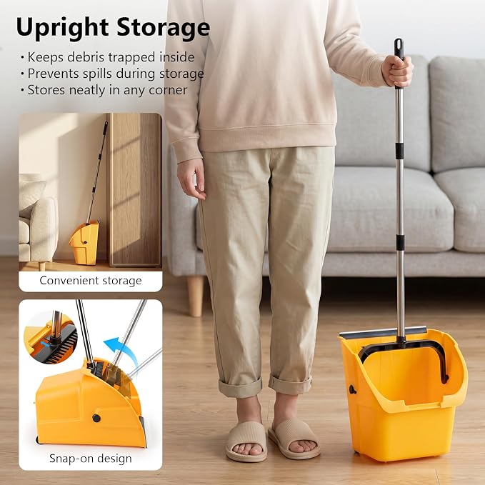 Jumbo Commercial Dustpan with Wheels & Comb Teeth - Image 6