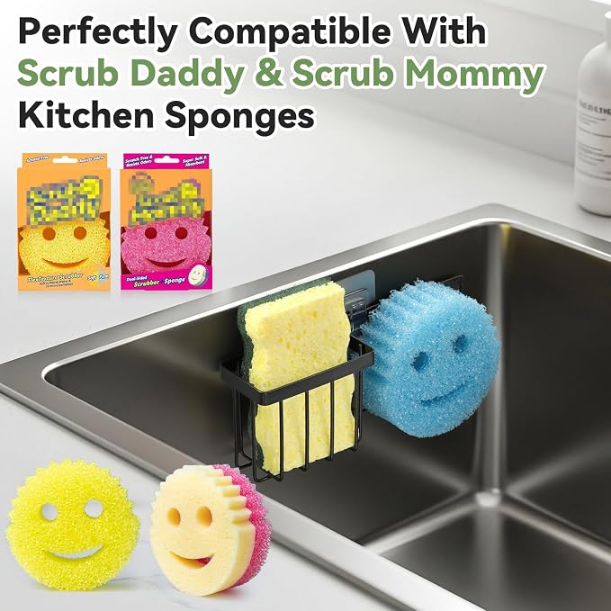 Sponge Holder for Kitchen Sink, Sponge Caddy for Scrub Daddy / Scrub Mommy - Image 4