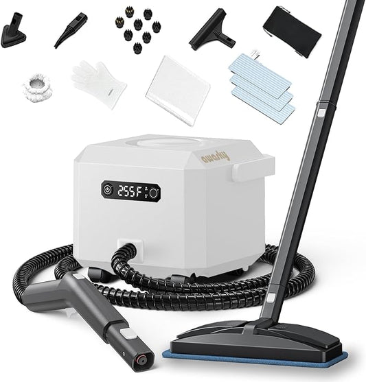 Steam Cleaner: 1650W, Fast 50-Sec Heat-Up-21-Piece Kit Refill Anytime-No by awasky