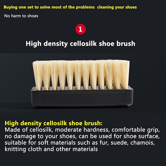 GUZI 2Pcs Professional Cleaning Shoe Brush Plastic Soft Brush Hard Brush - Image 6