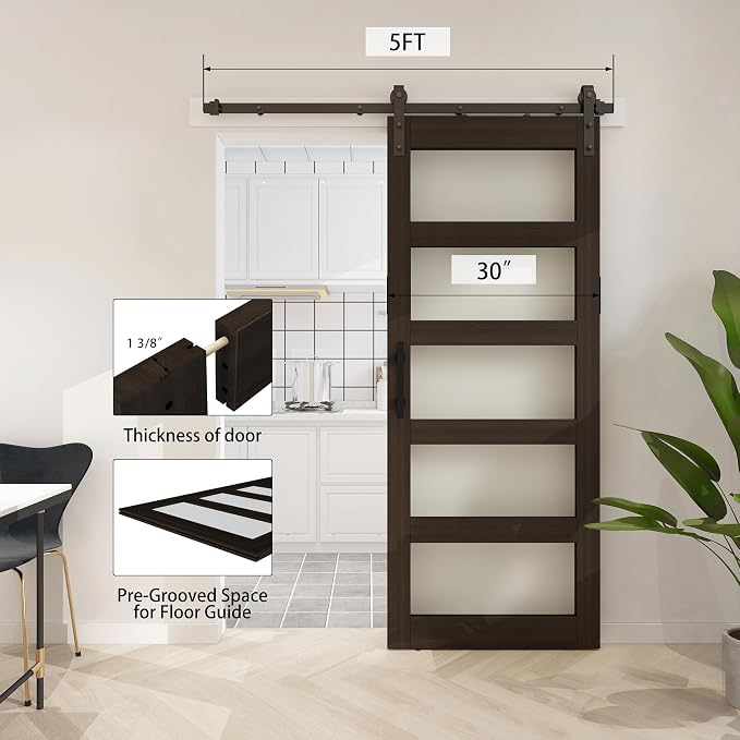 BARNSMITH 30in x 84in Glass Barn Door - Image 6