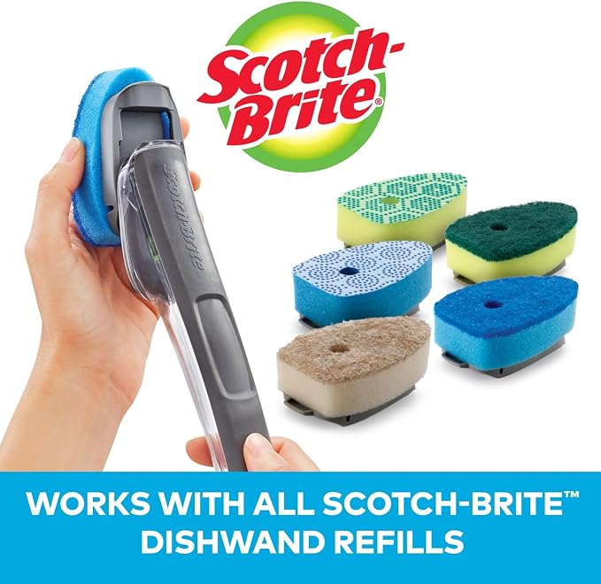 Scotch-Brite Advanced Soap Control Non-Scratch Dishwand Kit, 1 Dish Wand & 5 - Image 8