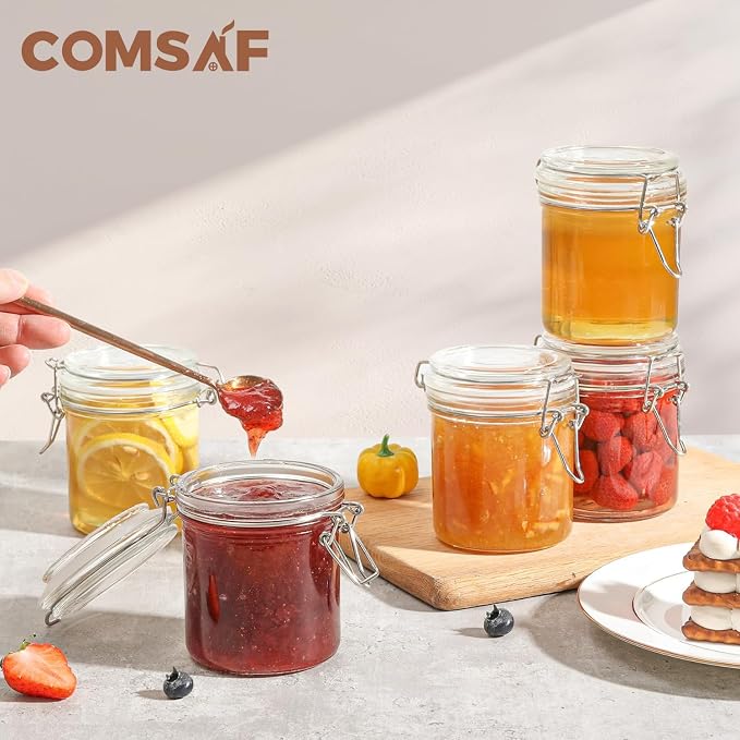 ComSaf 8oz Small Airtight Glass Jars Set of 6 - Image 5