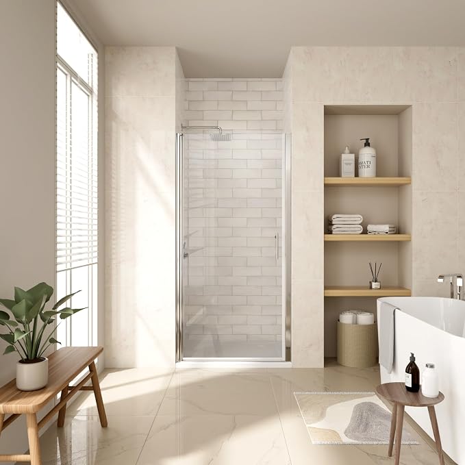 30-31.4" W x 72" H Shower Door, Royal Guard Frameless Pivot Shower Door - Image 2